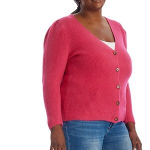 1.State pink 2X cardigan New with parshall tag 73 acrylic 24 polyester 3 sp